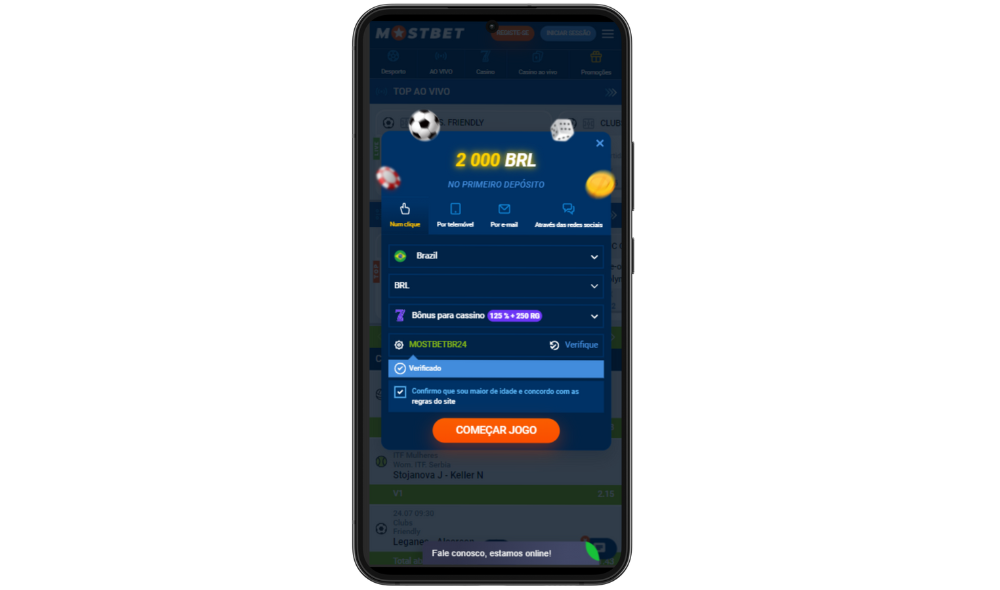 mostbet register